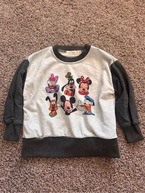 Nora Madison Disney Character Crewneck Sweatshirt - Gray & Charcoal.